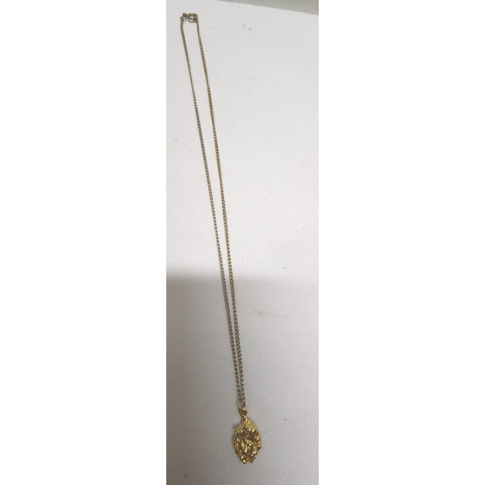 Vintage Ronte of Hollywood The Golden Nugget Pendant Necklace 18" Chain W/ Box